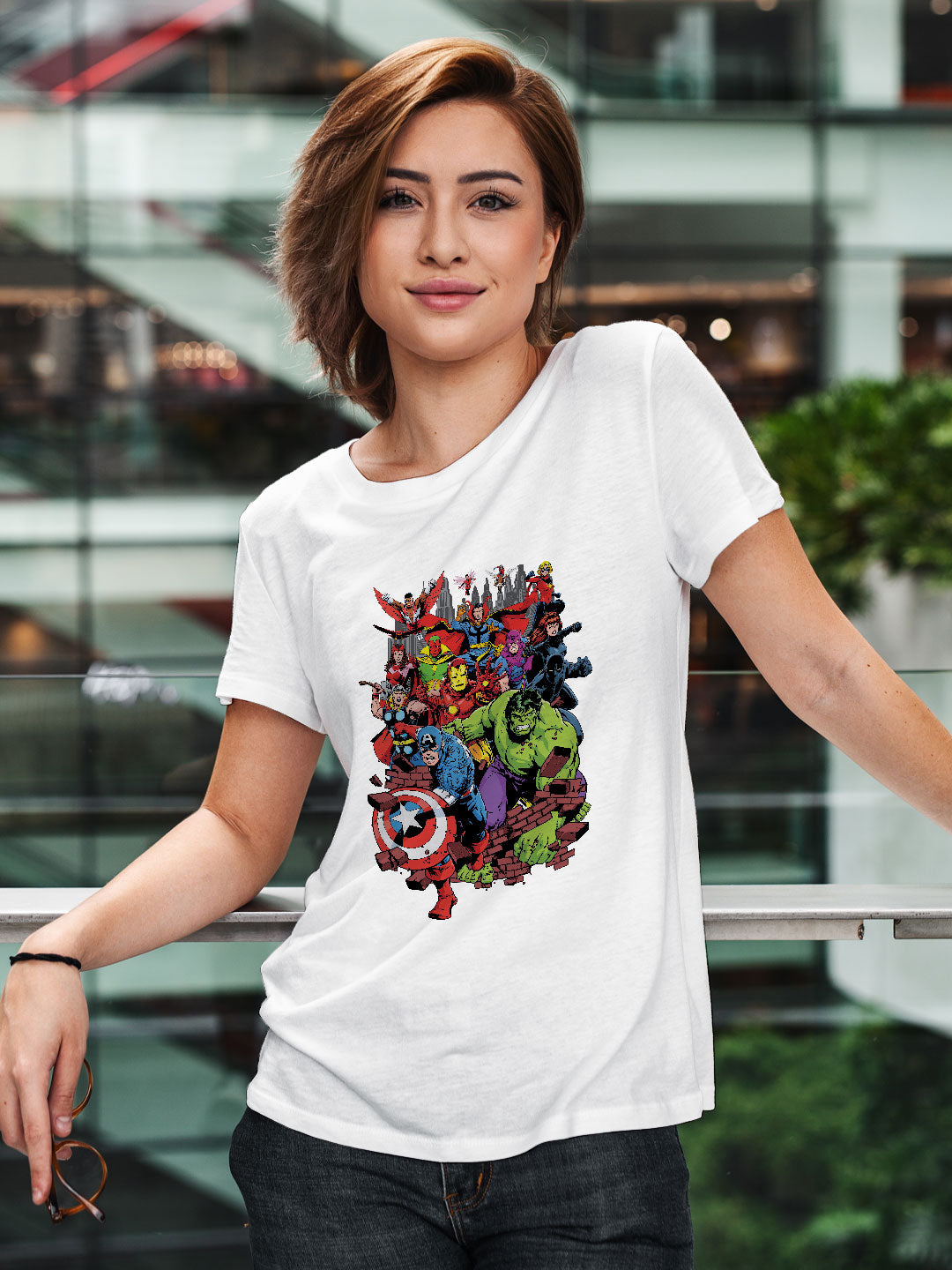 Comic Wall Breaker - Womens T-Shirt White Large