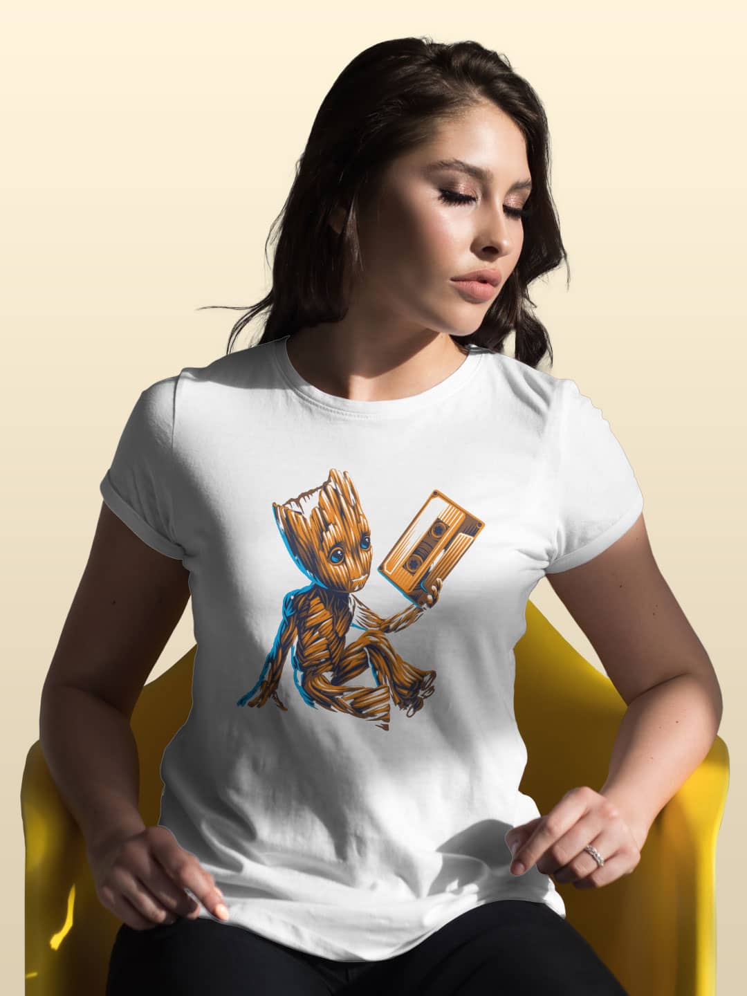 Curious Groot - Womens T-Shirt White Small