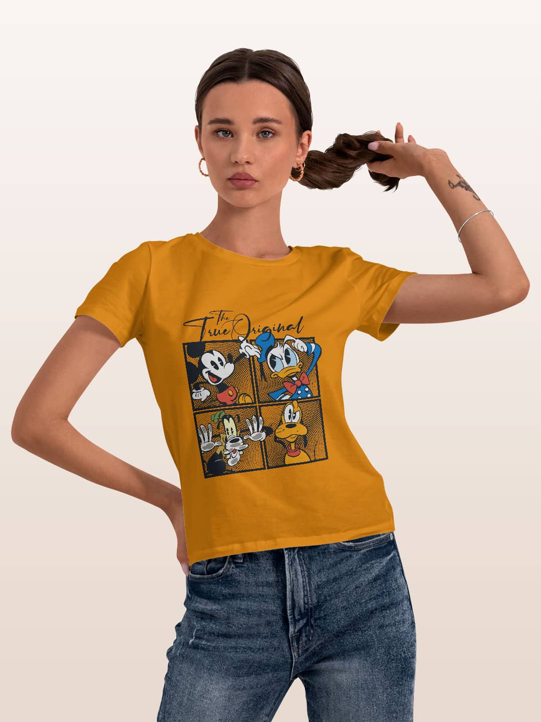 The True Mickey Friends - Womens T-Shirt Yellow XXL