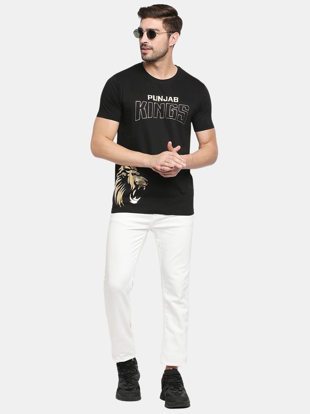 Punjab Kings Golden Lion - Mens T-Shirt Black Small