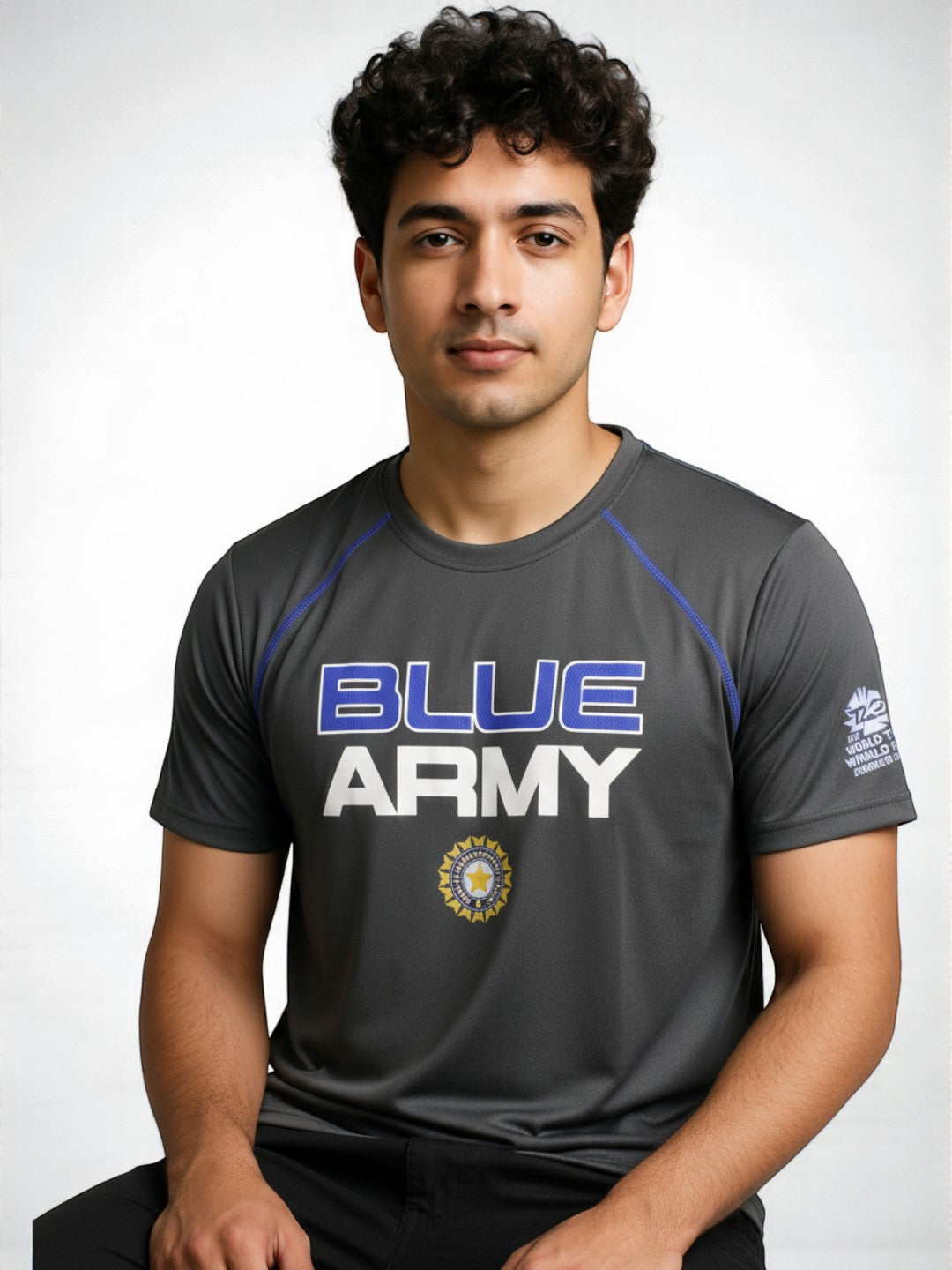 Blue Army - Mens T-Shirt Black Large