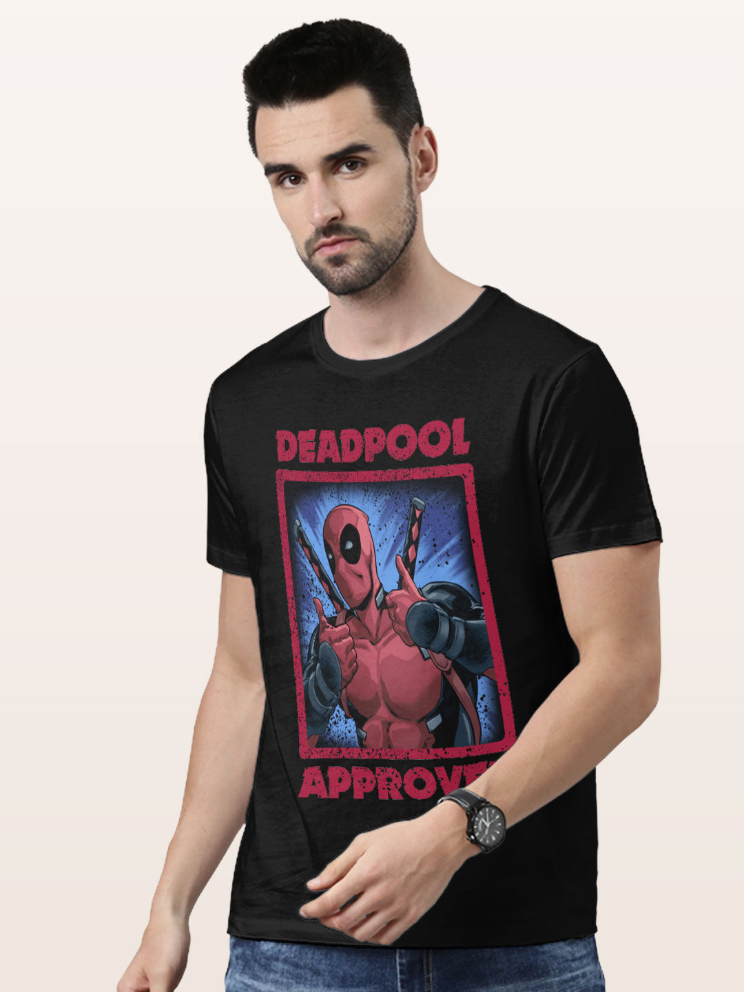 Deadpool Approved - Mens T-Shirt Black Medium