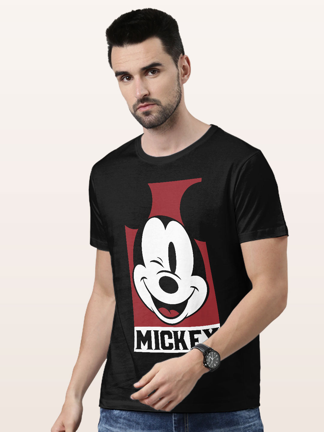 Mickey Mouse Portrait - Mens T-Shirt Black XL