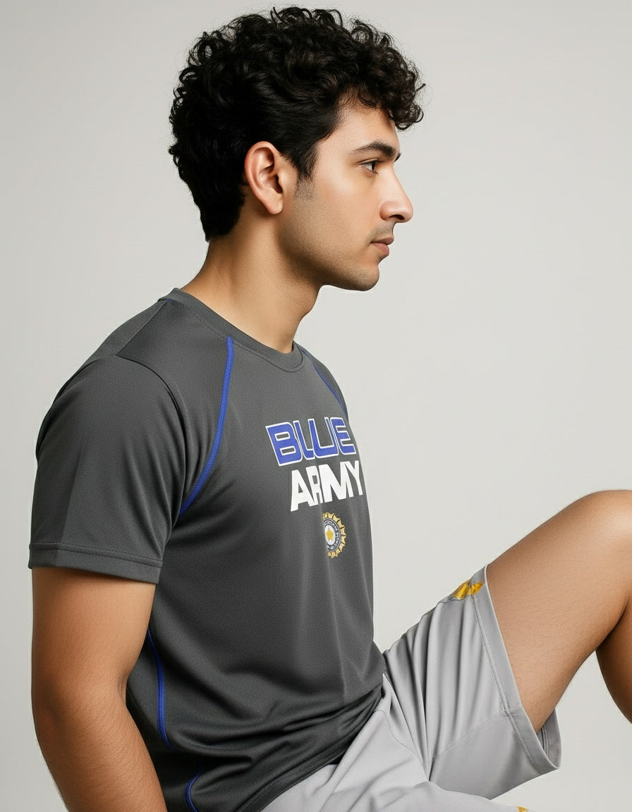 Blue Army - Mens T-Shirt Black Small