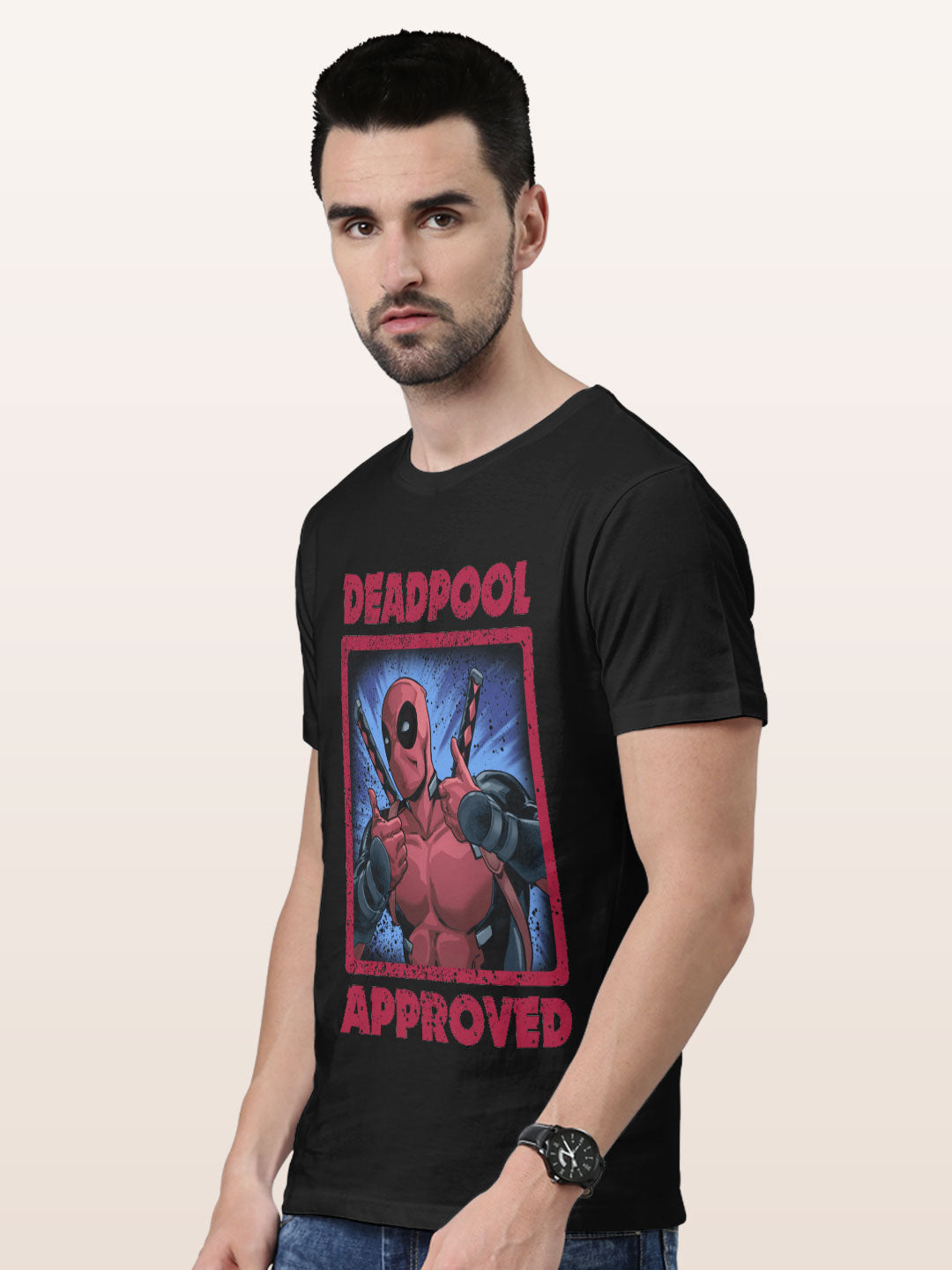 Deadpool Approved - Mens T-Shirt Black Medium