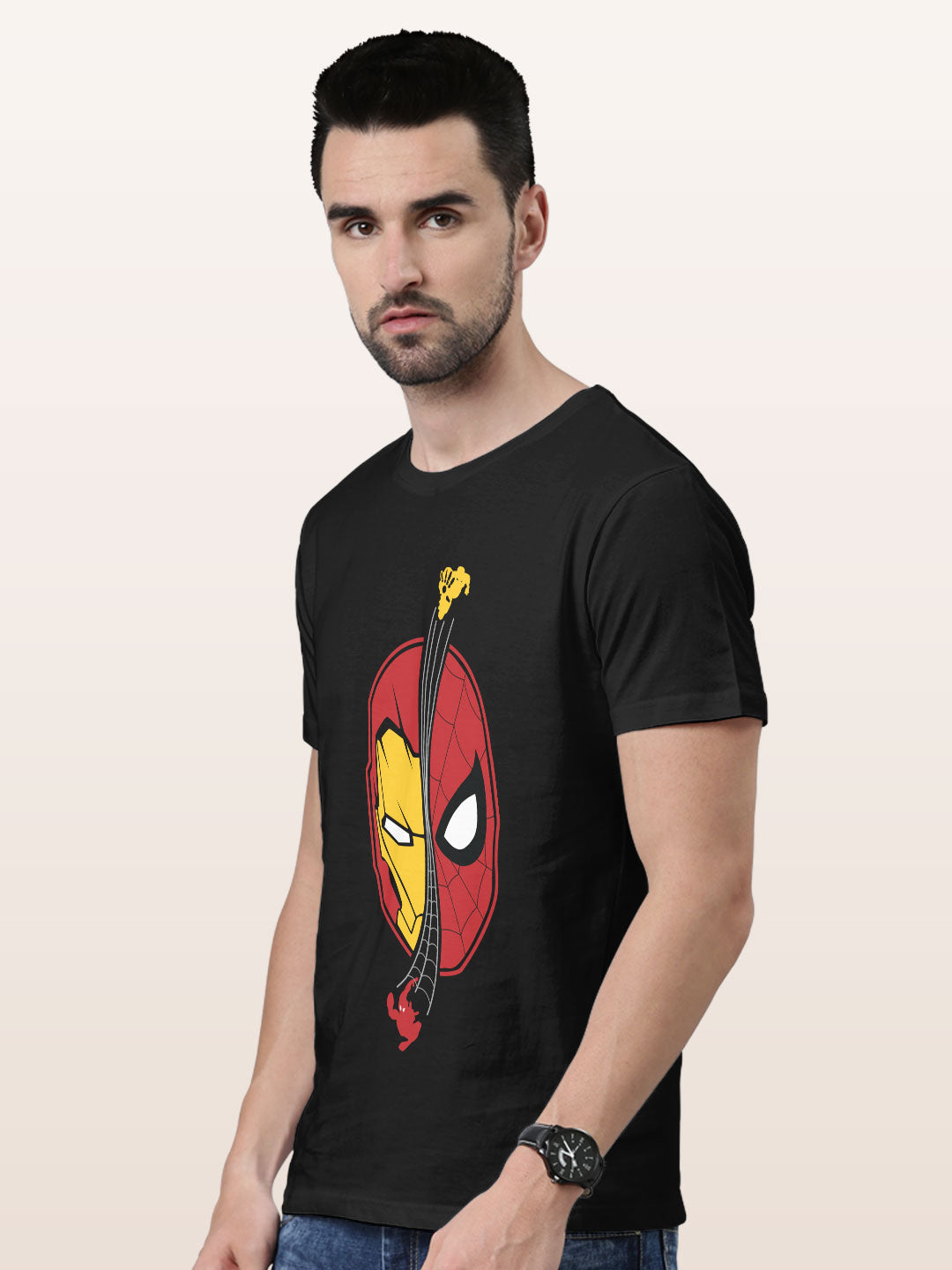 Iron Spidey - Mens T-Shirt Black XXL