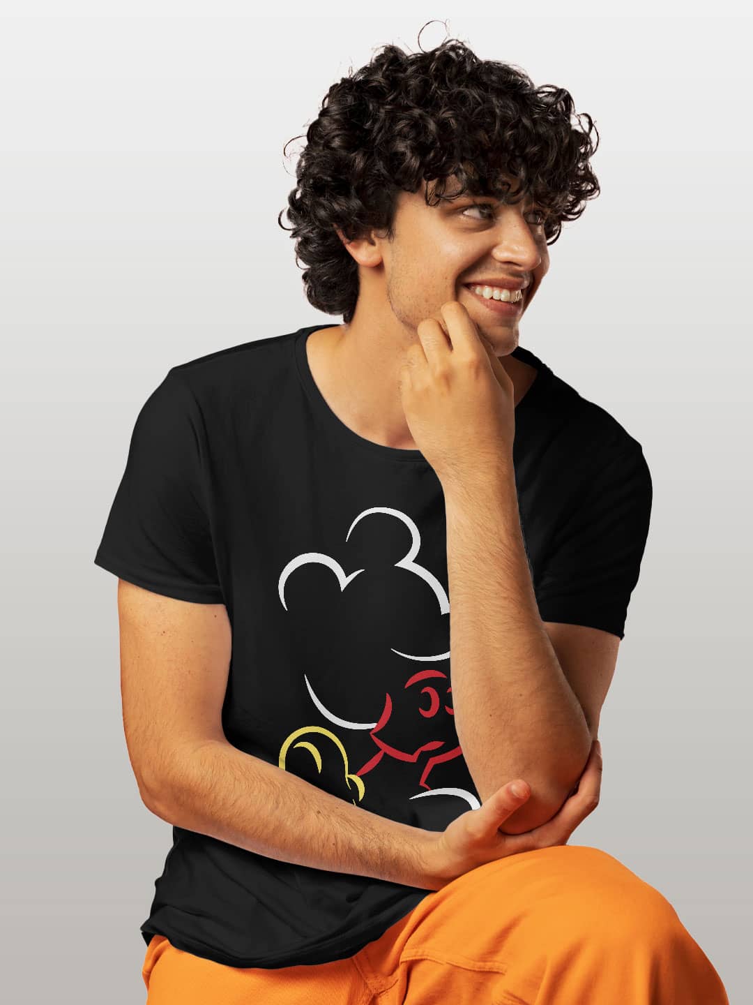 Mickey Silhouette Stroke - Mens T-Shirt Black Small