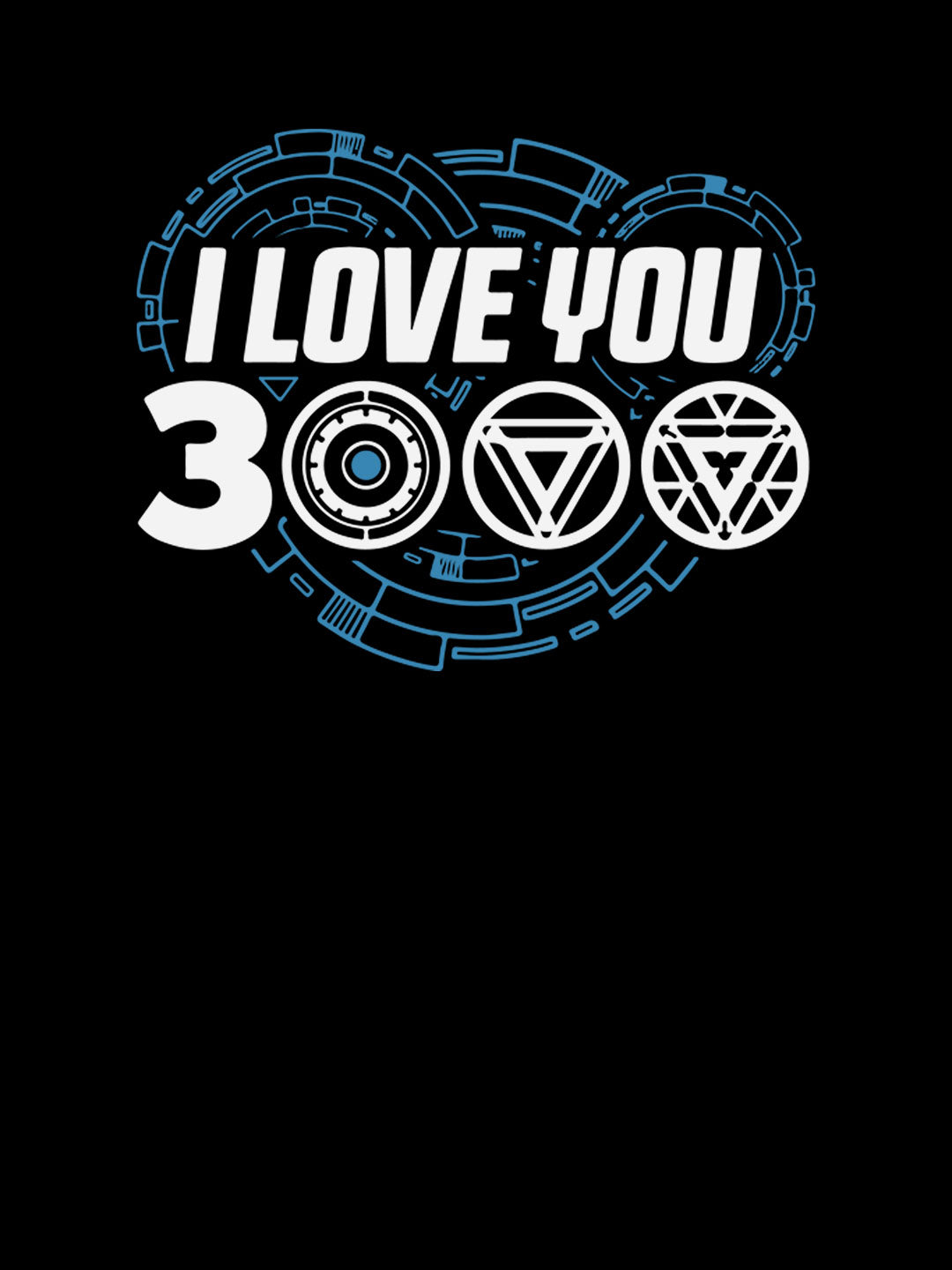 Black S Love you 3000 Mens T-Shirt Black Small