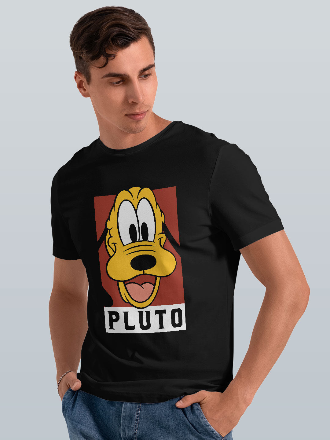 Pluto Portrait - Mens T-Shirt Black Small