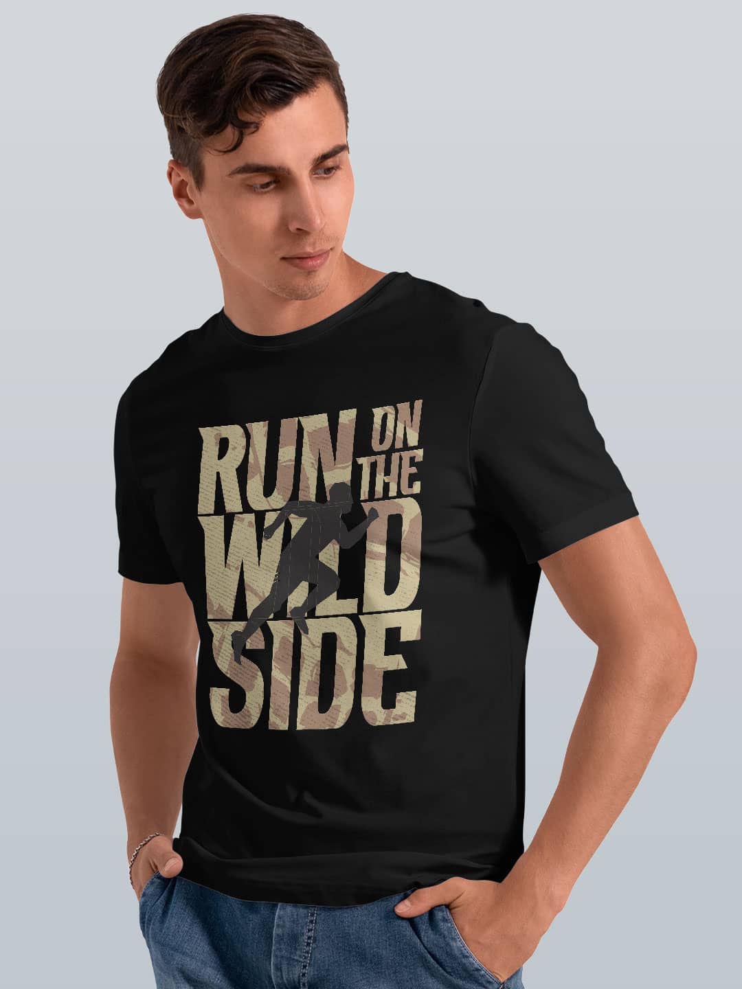 Run on the Wild Side - Mens T-Shirt Black Small