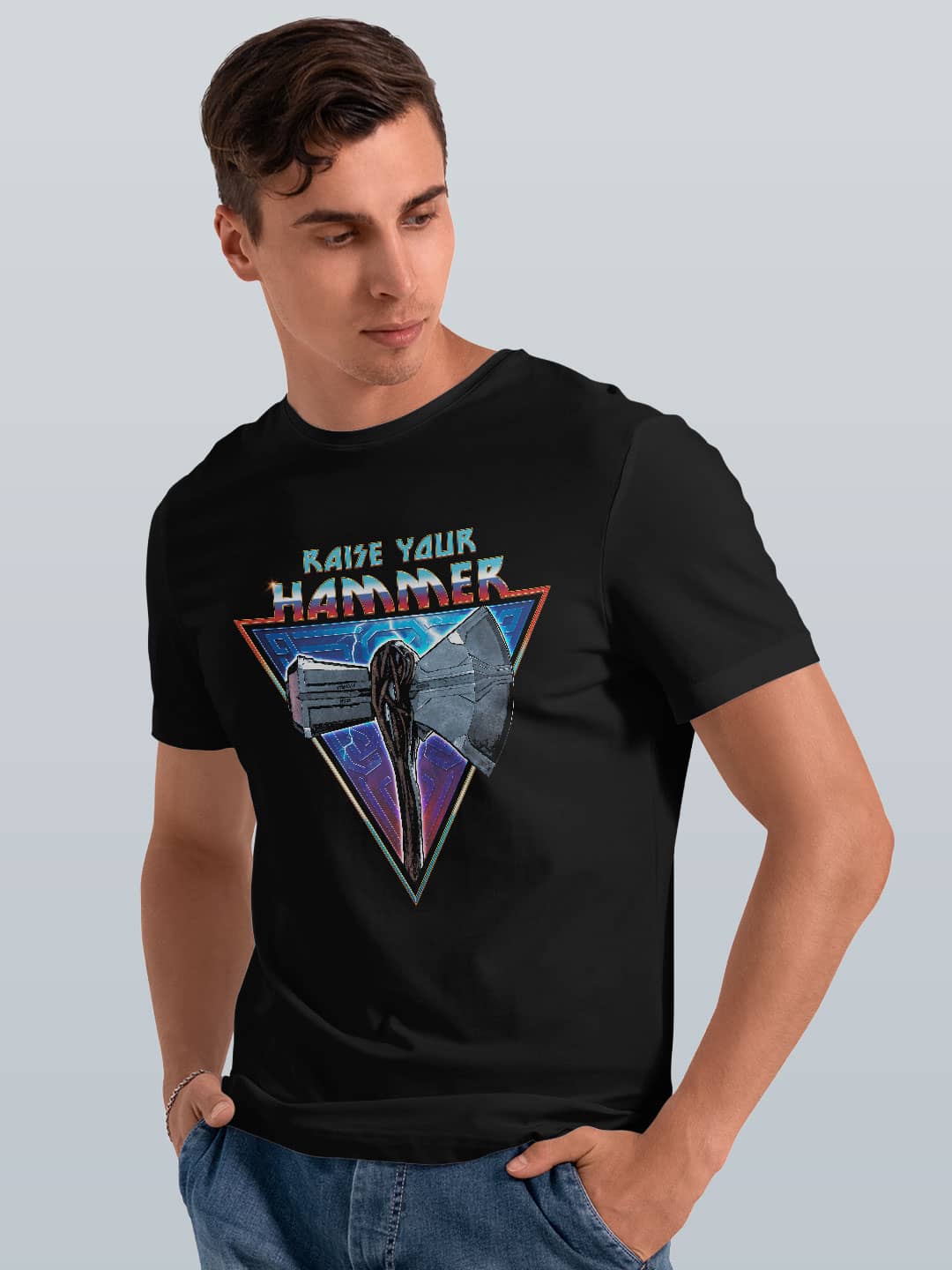 Worthy Raise your Hammer - Mens T-Shirt Black Medium