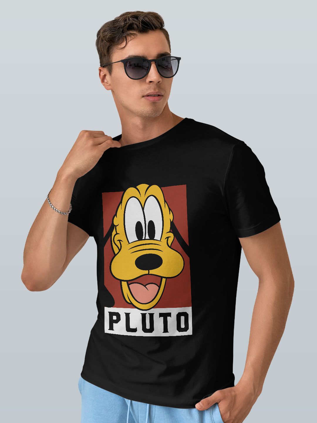 Pluto Portrait - Mens T-Shirt Black Small