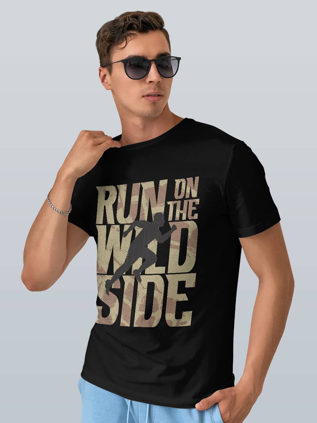 Run on the Wild Side - Mens T-Shirt Black Small