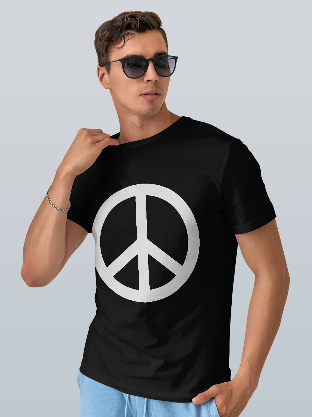 Symbol of Peace - Mens T-Shirt - Regular Fit - Black - Medium