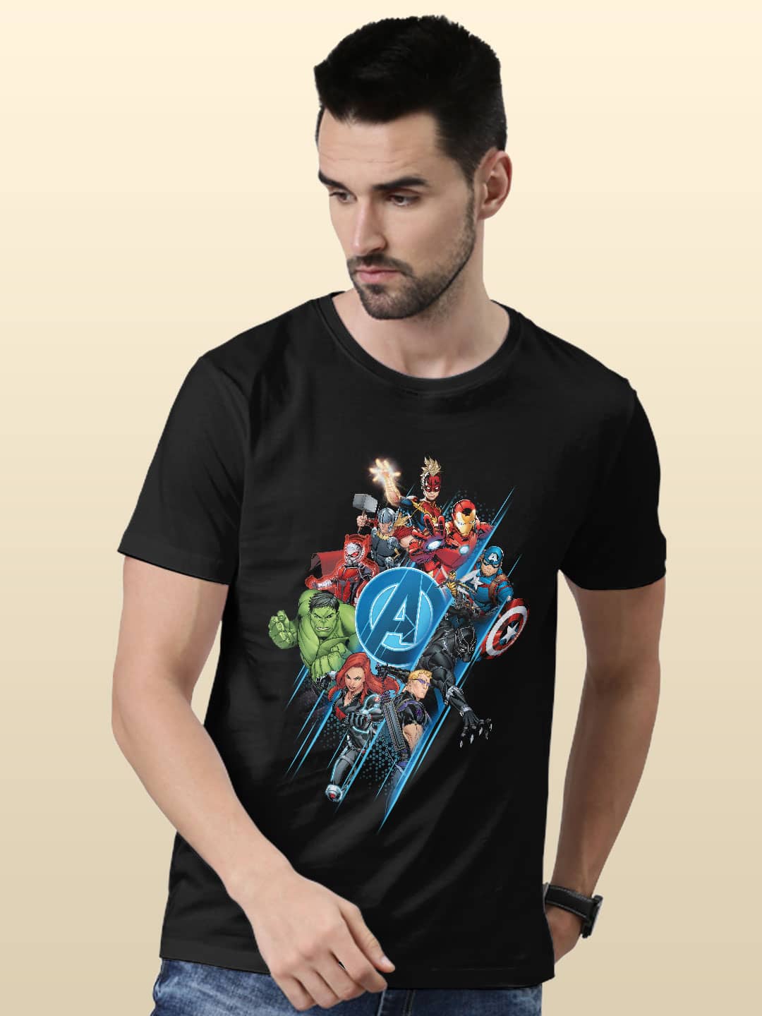Avengers All Heroes - Mens T-Shirt Black XXL