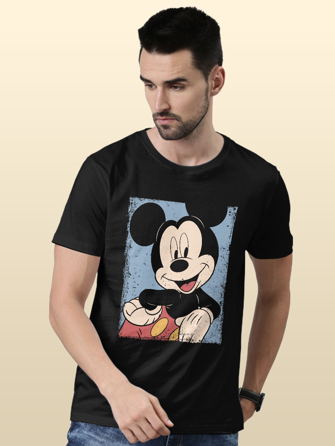 Grunge Mickey - Mens T-Shirt Black XXL