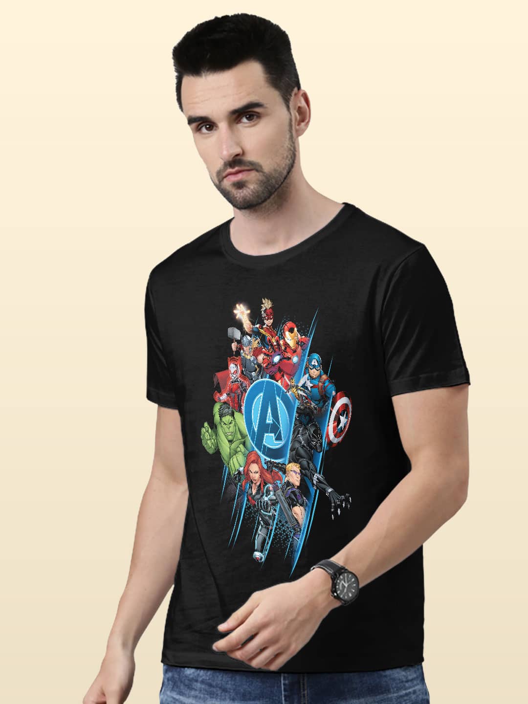 Avengers All Heroes - Mens T-Shirt Black XXL