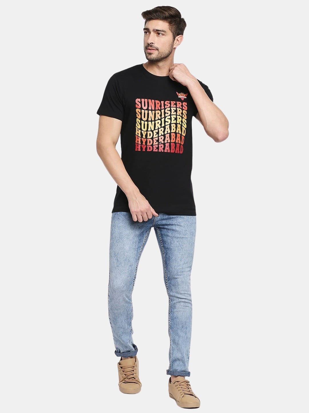 Sunrisers Hyderabad Text - Mens T-Shirt Black Small