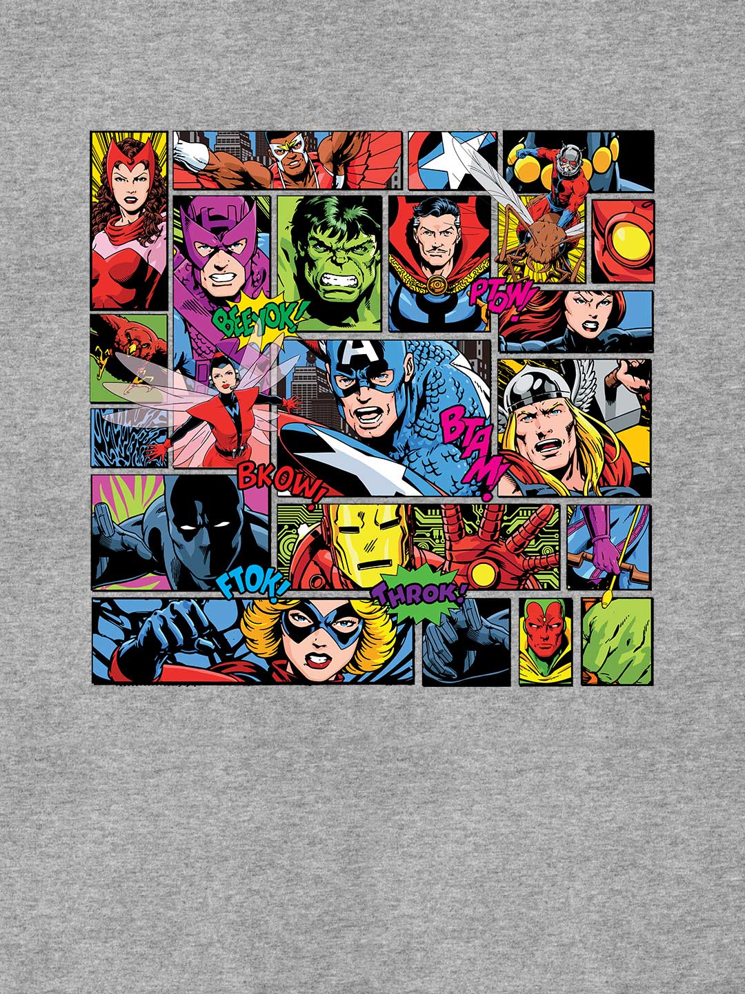 Comic Superheroes Mashup - Mens T-Shirt - Regular Fit - Grey Melange - XXL