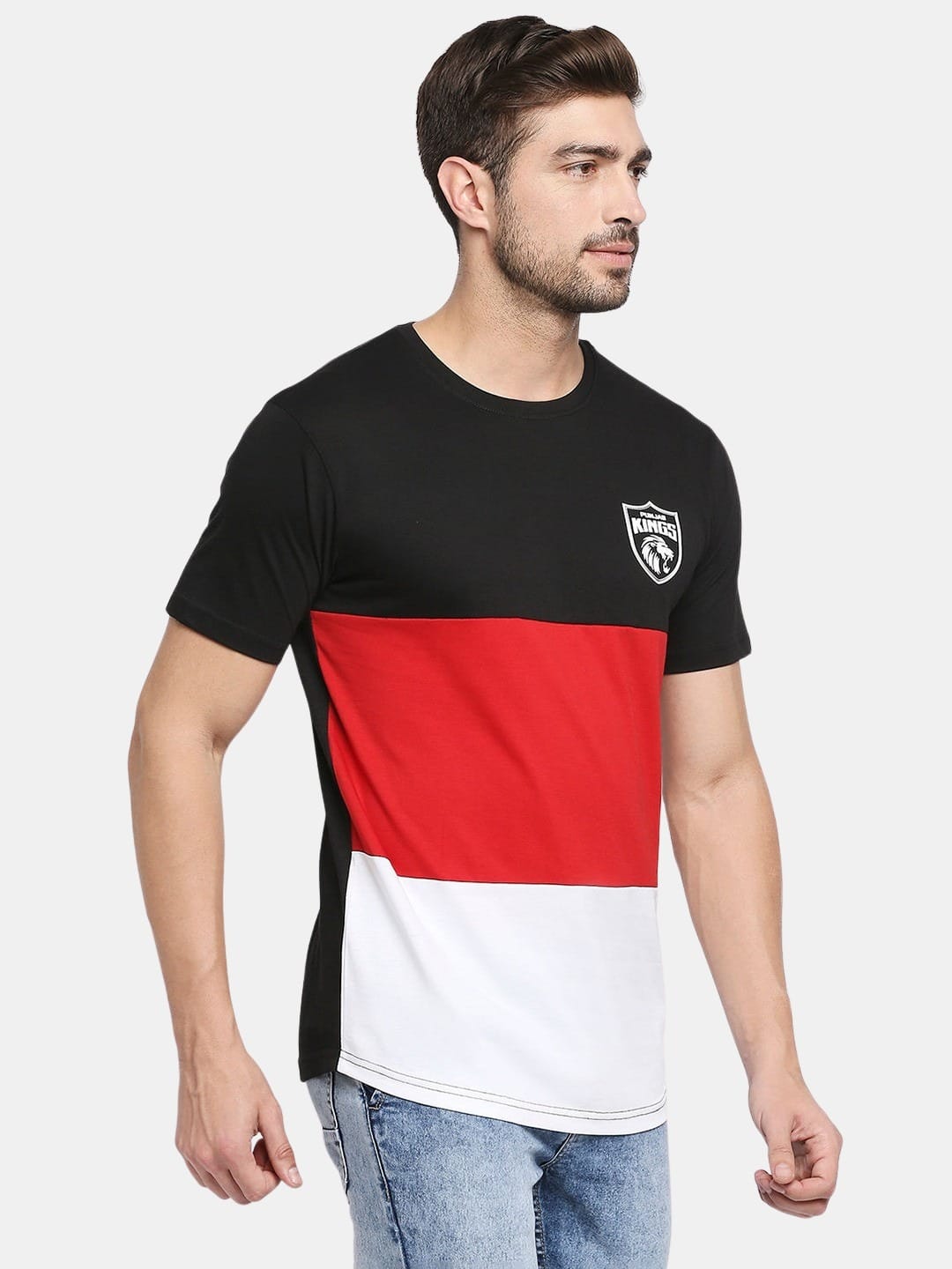 Punjab Kings Stripes - Mens T-Shirt Multicolour XXL