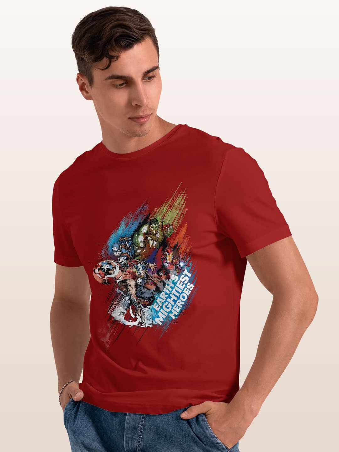 earthsmightiestheroes-menst-shirt-red-xxl