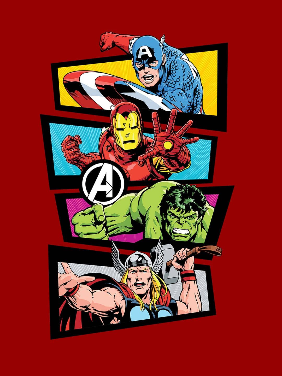 Classic Avengers - Mens T-Shirt Red XXL