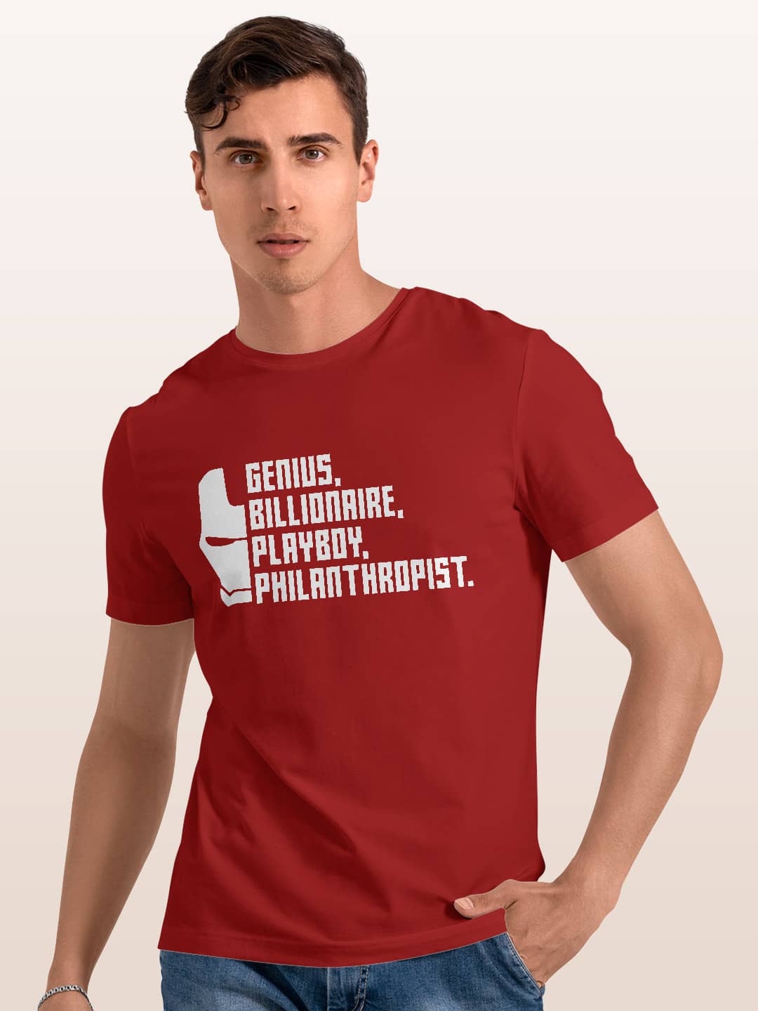 The Billionaire Avenger - Mens T-Shirt Red Small