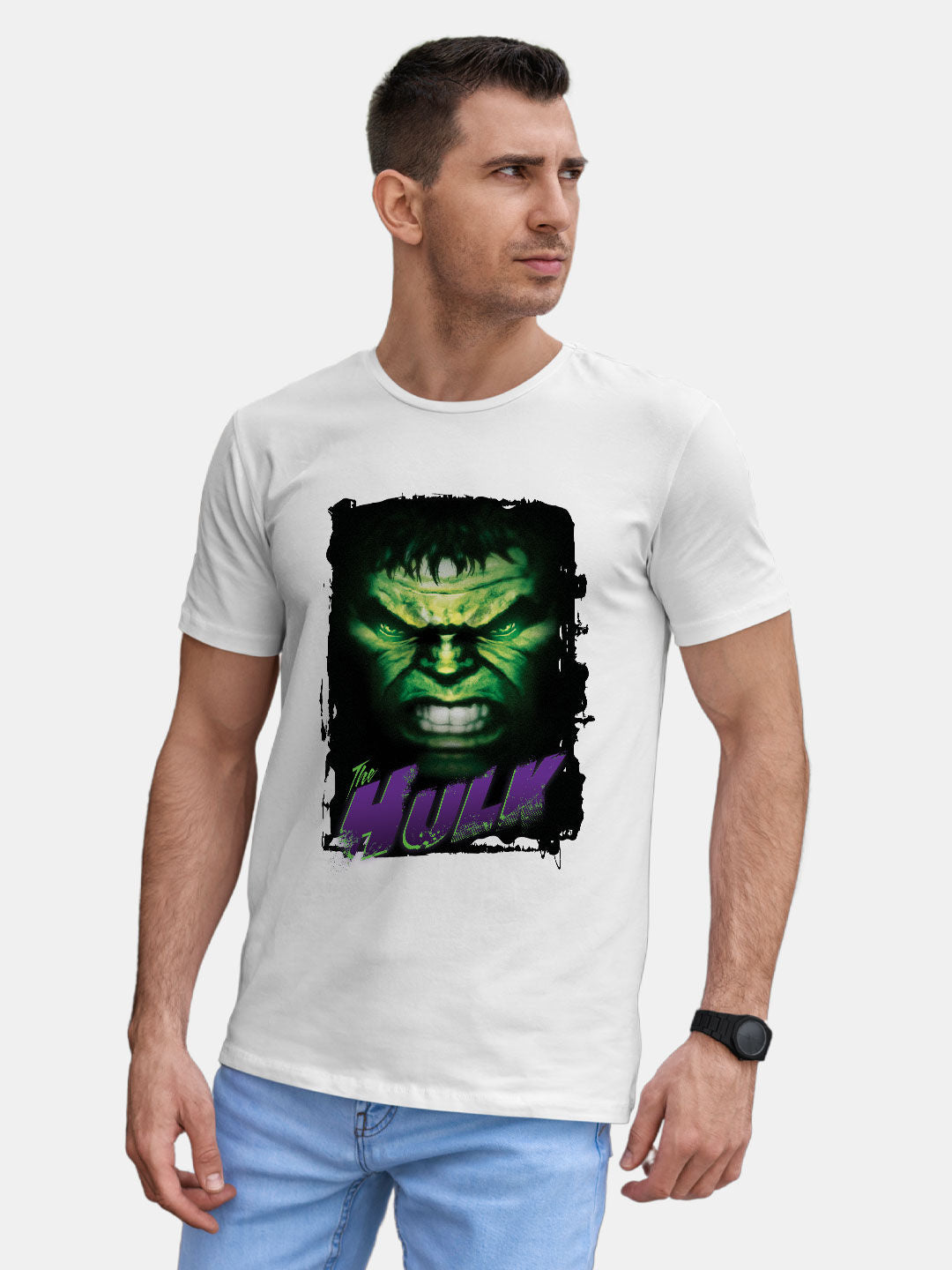 The Hulk - Mens T-Shirt - Regular Fit - White - Large