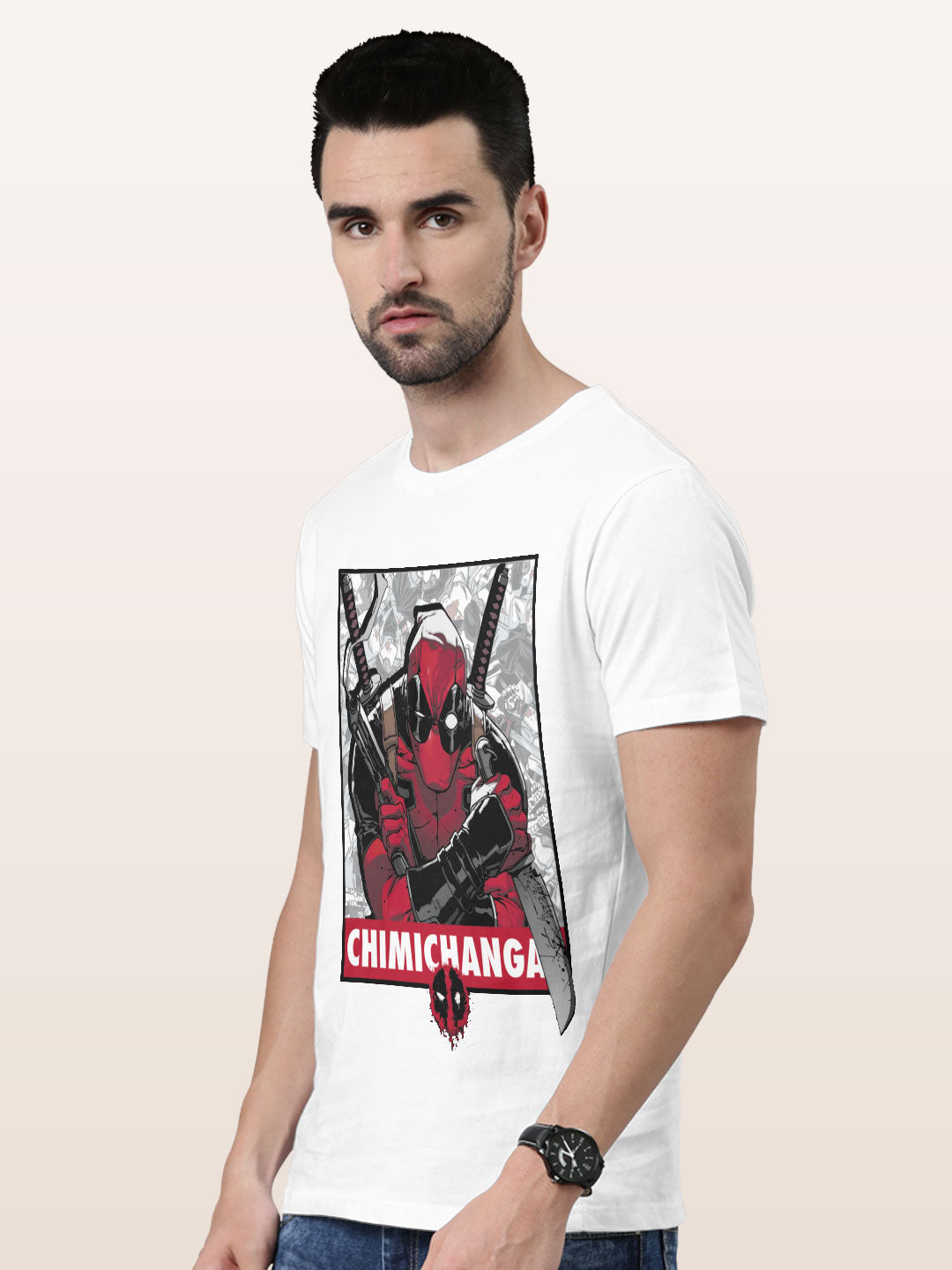 Deadpool Likes Chimichanga - Mens T-Shirt White Small