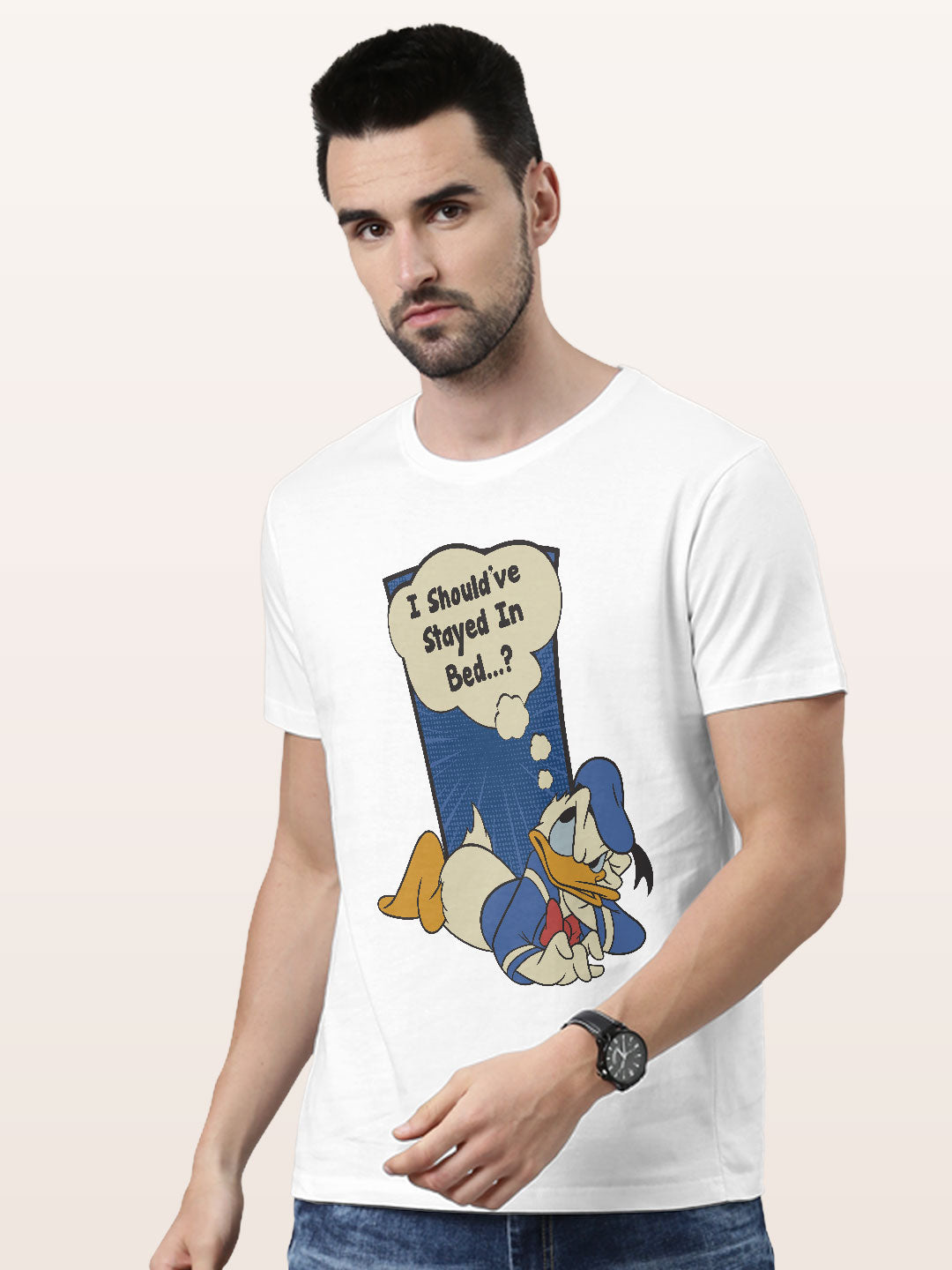 Donald Stayed in Bed - Mens T-Shirt White Small