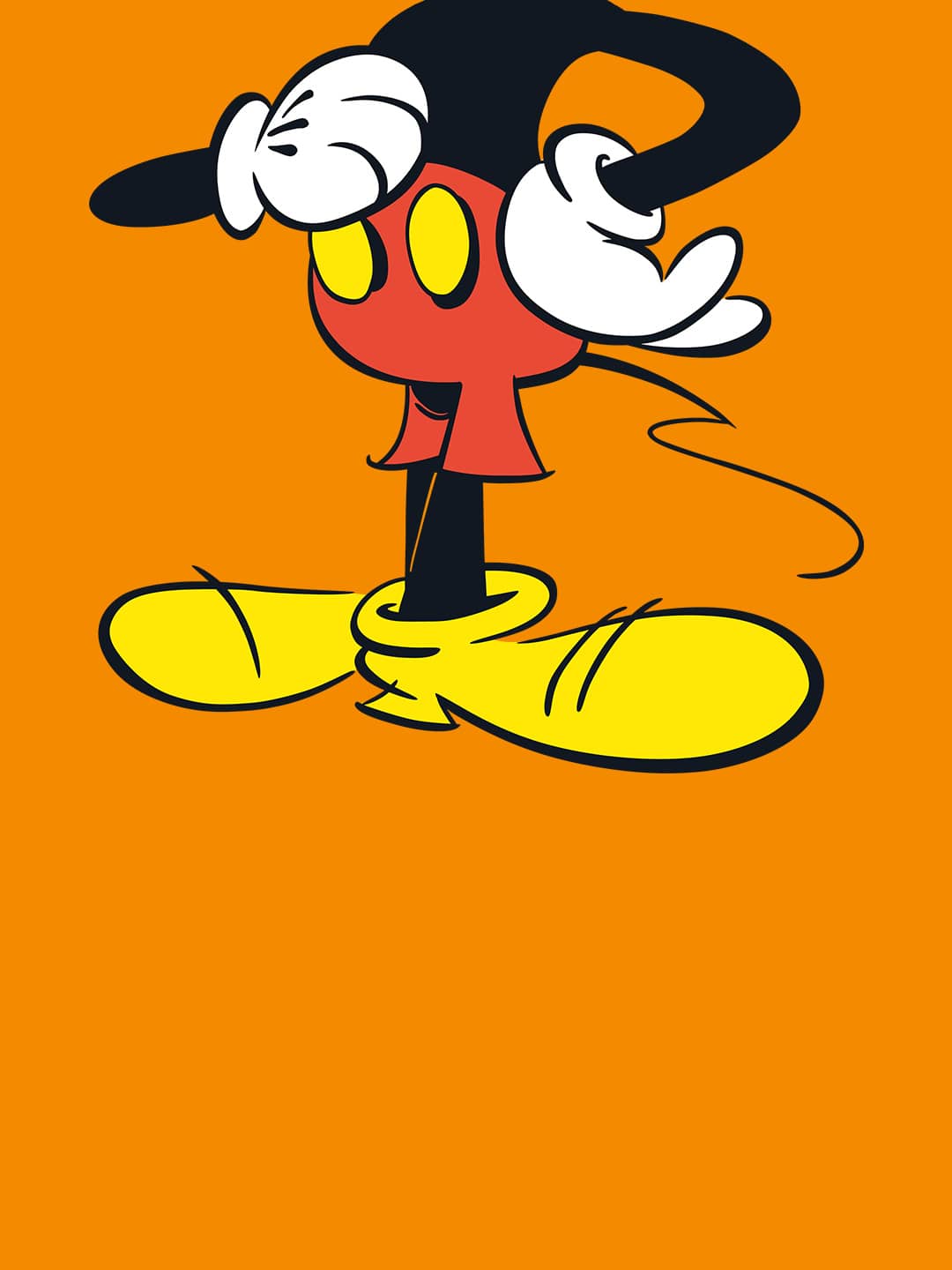 Mickey Body - Mens T-Shirt Yellow Small