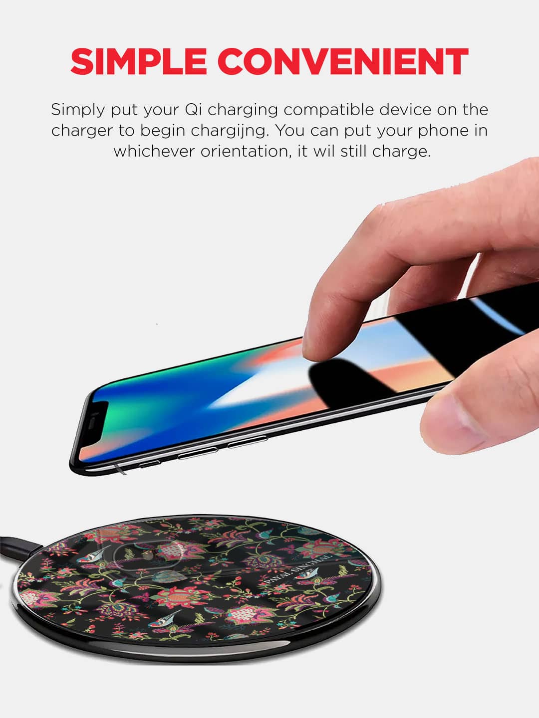 Payal Singhal Chidiya Black - Wireless Charger 15W Glass