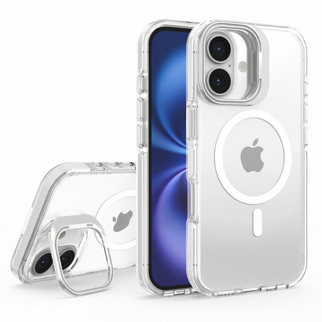 Clear Kickstand iPhone Case for iPhone 17 White | Macmerise