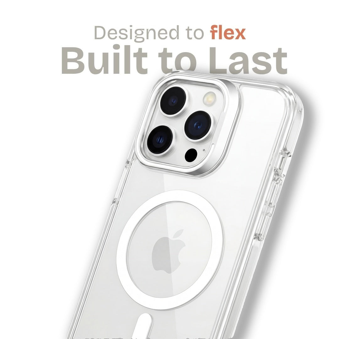 Clear Kickstand iPhone Case for iPhone 15 Pro Max White | Macmerise