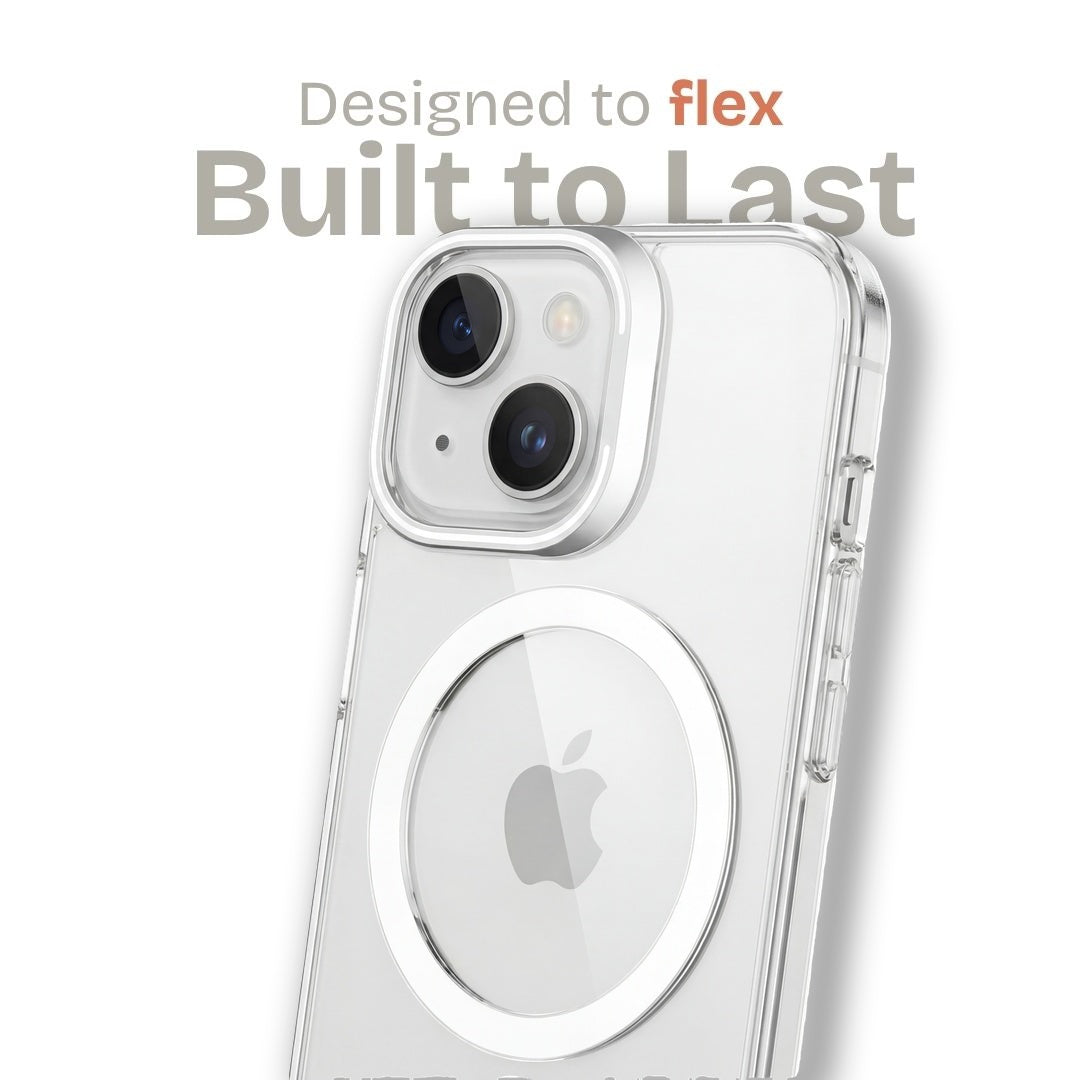 Clear Kickstand iPhone Case for iPhone 15 White | Macmerise