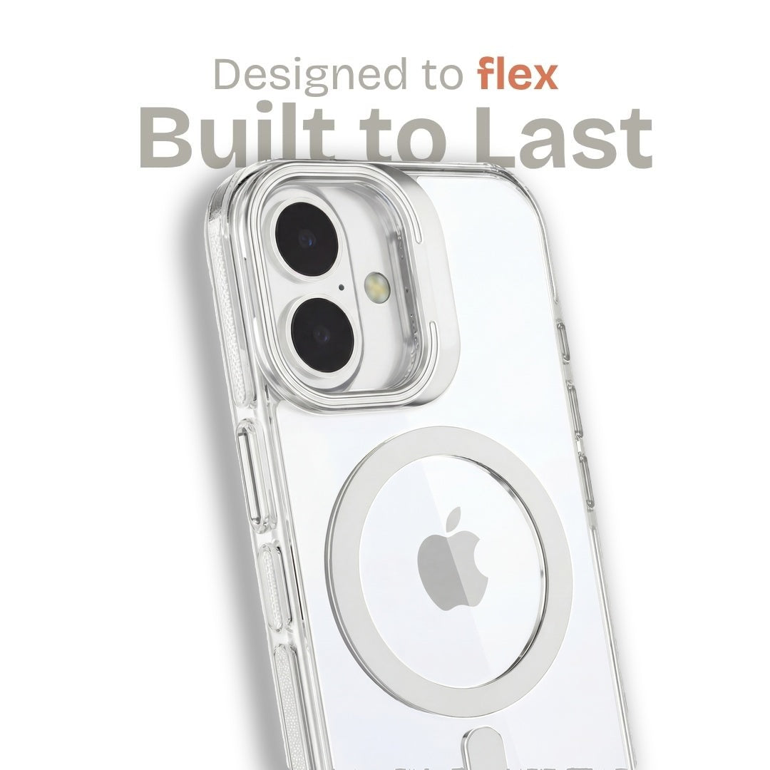 Clear Kickstand iPhone Case for iPhone 16 Plus White | Macmerise