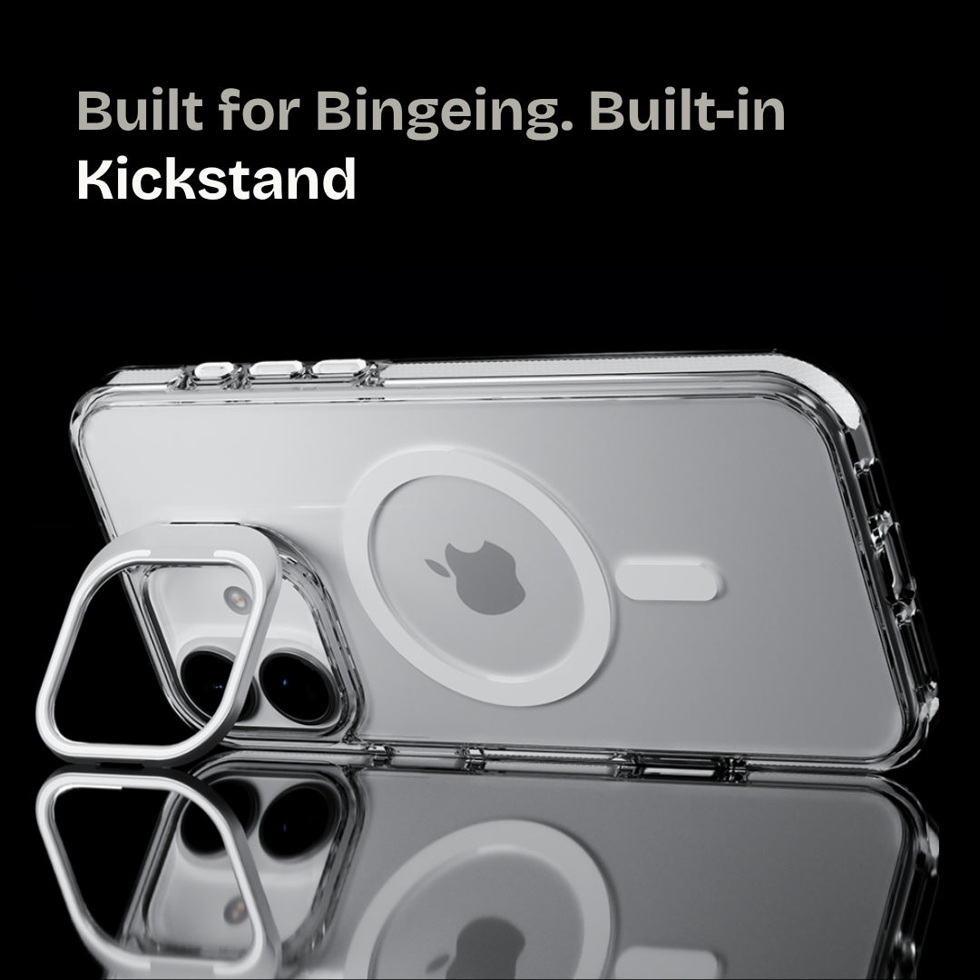 Clear Kickstand iPhone Case for iPhone 17 Pro Max White | Macmerise